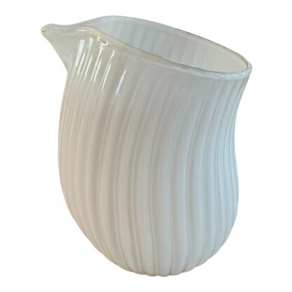 Vintage Finland Iittala Gluck White Glass Creamer or Mini-Pitcher