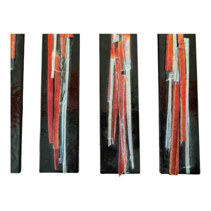 Vintage MCM Rectangle Fused Glass Decorative Wall Hanging (Signed Debora Wayne) - Image 4