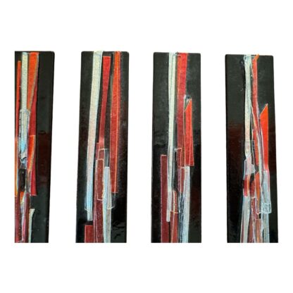 Vintage MCM Rectangle Fused Glass Decorative Wall Hanging (Signed Debora Wayne) - Image 6