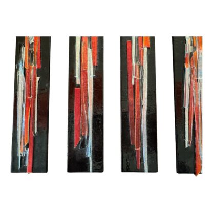 Vintage MCM Rectangle Fused Glass Decorative Wall Hanging (Signed Debora Wayne) - Image 7