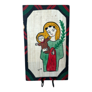 Vintage New Mexican Religious Folk Art Retablo Wall Hanging (Richard Montoya)