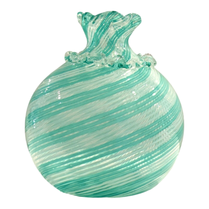 Vintage Murano Green Swirl Reticello Art Glass Vase by Dino Martens for Toso - Image 5