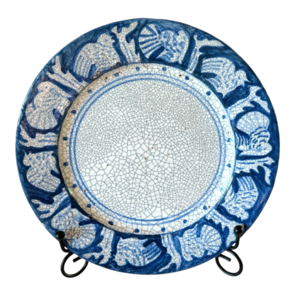 Antique Dedham Pottery Turkey Pattern Stoneware Plate
