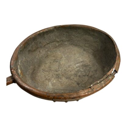 Antique French Copper Sauce Cooking Pan with Primitive Repairs - Image 3