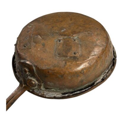 Antique French Copper Sauce Cooking Pan with Primitive Repairs - Image 6