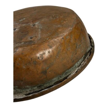 Antique French Copper Sauce Cooking Pan with Primitive Repairs - Image 9