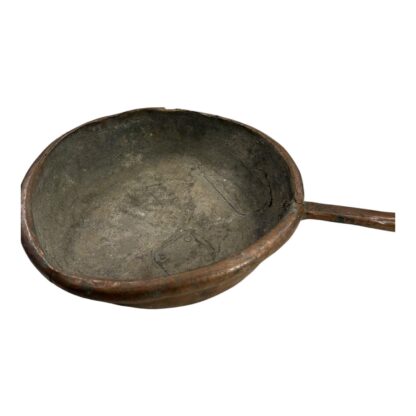 Antique French Copper Sauce Cooking Pan with Primitive Repairs - Image 12