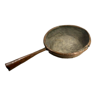Antique French Copper Sauce Cooking Pan with Primitive Repairs