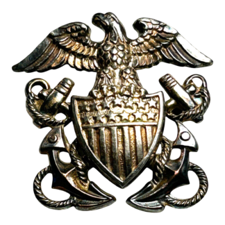 Vintage WW2 Sterling Silver USN Officer Eagle Pin