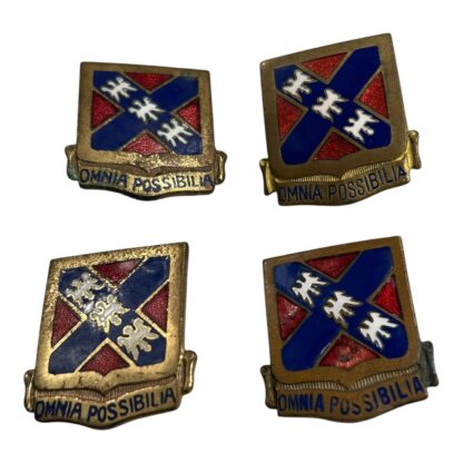 Vintage WW2 134th Field Artillery Omnia Possibilia Set of 4 Pins - Image 2