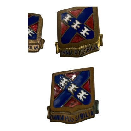 Vintage WW2 134th Field Artillery Omnia Possibilia Set of 4 Pins - Image 3