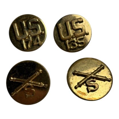 Vintage Lot of 4 WW1 & WW2 Field Artillery Screw Back Collar Disks - Image 4