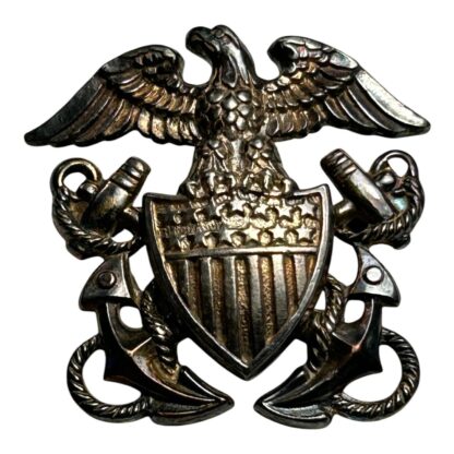 Vintage WW2 Sterling Silver USN Officer Eagle Pin - Image 2