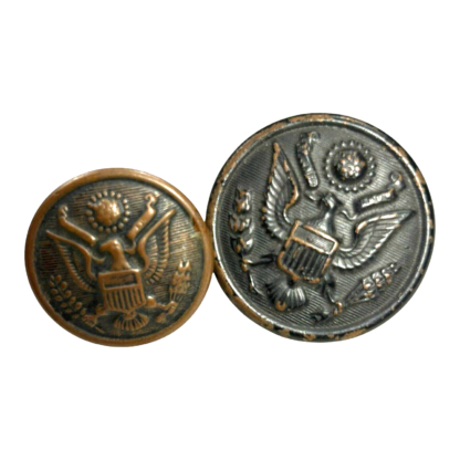 Vintage Lot of 6 WW1 US Army Eagle Coat Buttons and 1 Pin - Image 4