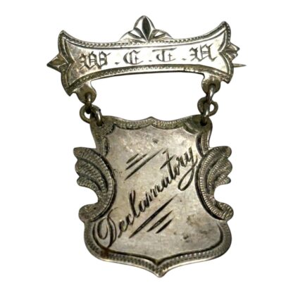Antique Women’s Christian Temperance Union Sterling Silver Declamatory Medal