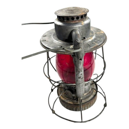 Vintage N.Y. C.S.  Dietz Vesta Railroad Lantern with Red Globe Dietz New York US - Image 8