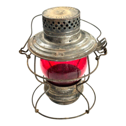 Vintage MO. PAC Handlan St. Louis  Railroad Lantern with Red Globe