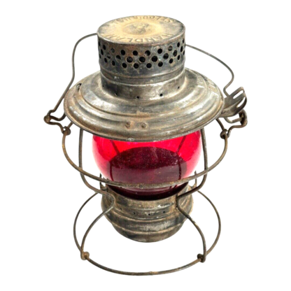 Vintage MO. PAC Handlan St. Louis  Railroad Lantern with Red Globe - Image 2