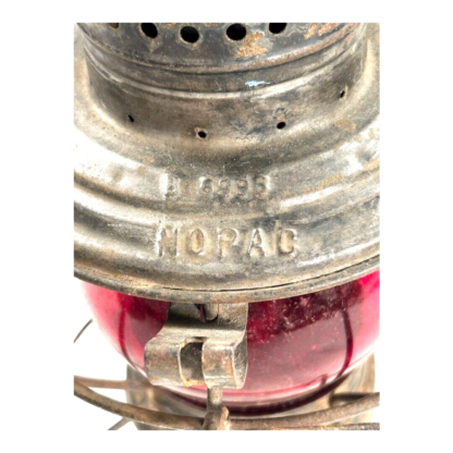 Vintage MO. PAC Handlan St. Louis  Railroad Lantern with Red Globe - Image 4
