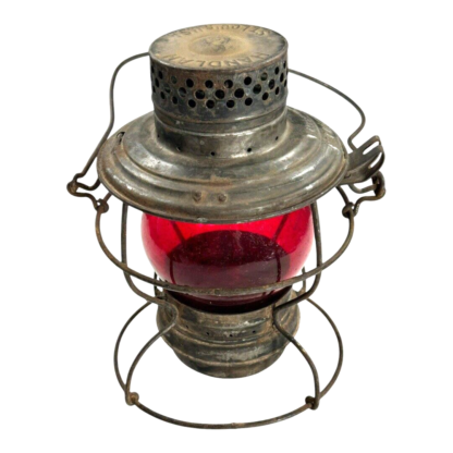 Vintage MO. PAC Handlan St. Louis  Railroad Lantern with Red Globe - Image 6