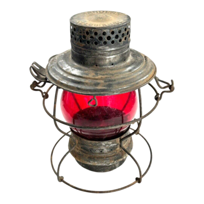 Vintage MO. PAC Handlan St. Louis  Railroad Lantern with Red Globe - Image 8