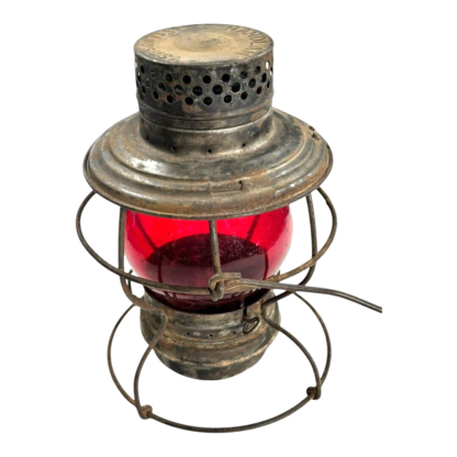 Vintage MO. PAC Handlan St. Louis  Railroad Lantern with Red Globe - Image 9