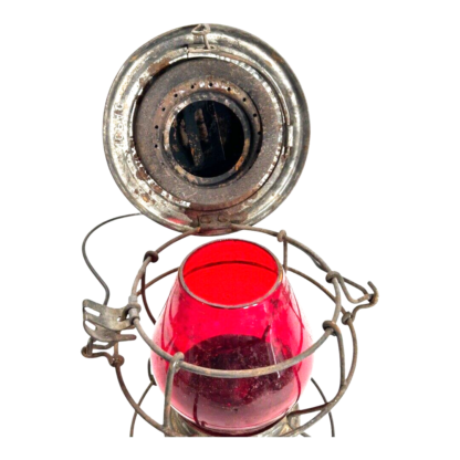 Vintage MO. PAC Handlan St. Louis  Railroad Lantern with Red Globe - Image 10