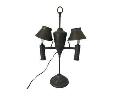 Antique Tin Double-shade Student Lamp Central Font Two Tin Shades (Electrified) - Image 6