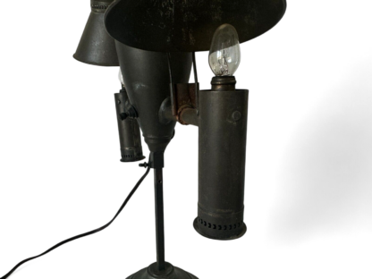 Antique Tin Double-shade Student Lamp Central Font Two Tin Shades (Electrified) - Image 12