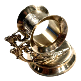 Antique Figural Napkin Ring Silver Silverplate - Ring Raised Floral Design