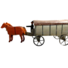 Erzgebirge Miniature Antique Horse Drawn Wagon Metal Open Wheels Putz Toy - Image 6