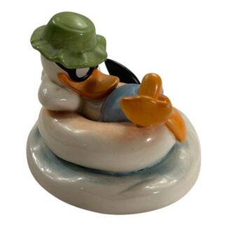 Vintage Goebel Walt Disney Donald Duck Napping with Shark Figurine