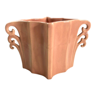 Vintage Camark Art Deco Pottery Pink Vase With Original Paper Label