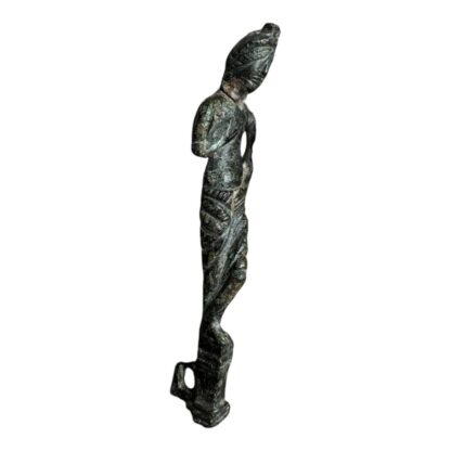 Ancient Roman Bronze Female Figure Idol Statue Sculpture - Image 4