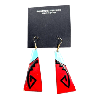 Vintage Native American  Enameled Earrings by Rosella Quintana
