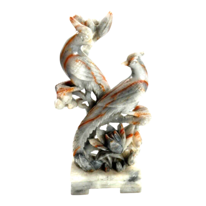 Vintage Hand Carved Nephrite Jade Bird Grouping Figurine