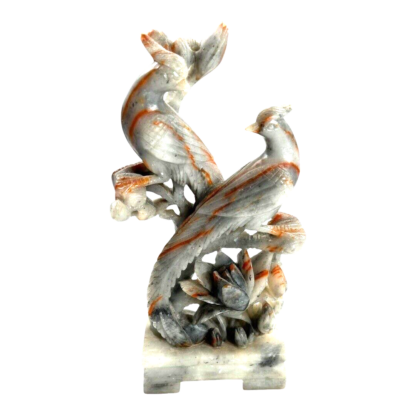 Vintage Hand Carved Nephrite Jade Bird Grouping Figurine - Image 2