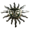 Vintage Mexican Sterling Silver & Stone Aztec Sun Pendant Brooch Miguel Melendez - Image 2