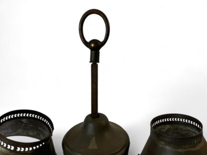 Antique Tin Double-shade Student Lamp Central Font Two Tin Shades (Electrified) - Image 8