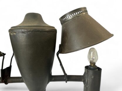 Antique Tin Double-shade Student Lamp Central Font Two Tin Shades (Electrified) - Image 14