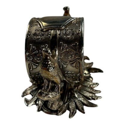 Antique Figural Napkin Ring Silver Silverplate - Ring on Leaves Two Birds Side - Image 7