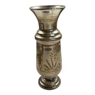 Antique Mercury Glass Vase Silvered Glass Tropical Palm Trees