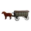 Erzgebirge Miniature Antique Horse Drawn Wagon Metal Open Wheels Putz Toy - Image 3