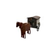 Erzgebirge Miniature Antique Horse Drawn Wagon Metal Open Wheels Putz Toy - Image 5