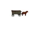 Erzgebirge Miniature Antique Horse Drawn Wagon Metal Open Wheels Putz Toy - Image 8