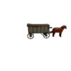 Erzgebirge Miniature Antique Horse Drawn Wagon Metal Open Wheels Putz Toy - Image 9