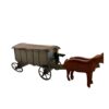 Erzgebirge Miniature Antique Horse Drawn Wagon Metal Open Wheels Putz Toy - Image 11