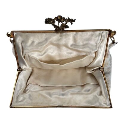 Vtg Stunning 1940's Beaded Evening Purse Bag Clutch Rhinestone & Gold Accents - Image 8
