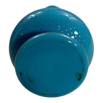 Antique French Gold Gilt Blue Opaline Glass Vase - Image 9