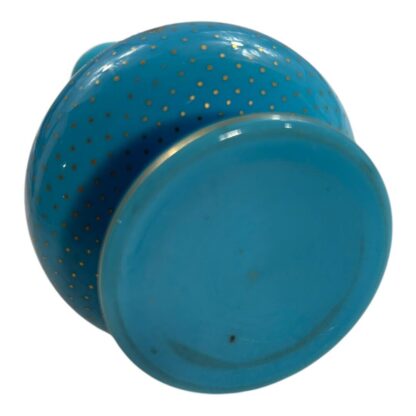 Antique French Gold Gilt Blue Opaline Glass Vase - Image 12